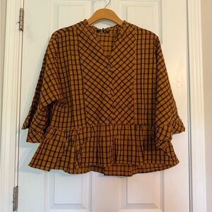 New w/tags Very J Mustard Peplum Blouse
